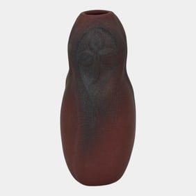 Van Briggle 1930s Vintage Art Pottery Mulberry Red Spiderwort Vase 841