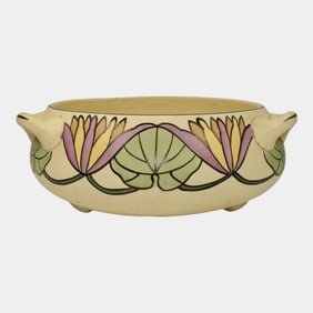 Roseville Persian Creamware 1916 Vintage Pottery Floral Handled Ceramic Bowl 316
