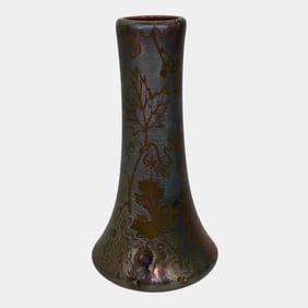 Weller Sicard 1902-07 Art Nouveau Pottery Iridescent Luster Berries Leaves Vase