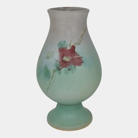 Weller Hudson Perfecto 1900s Vintage Art Pottery Hand Painted Ceramic Vase