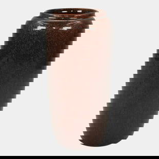 Weller Experimental Copper Dust Luster Glaze Variant Vase: We offer in house shipping on all items. Plus spend $2000 on winning bids and your shipping is free. Weller Experimental Copper Dust Luster Glaze Variant Vase Remarkable and one of a kind brown