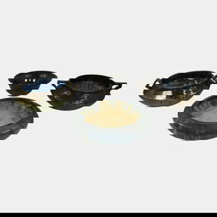 Fulper Set of Four Various Shaped Art And Crafts Bowls: We offer in house shipping on all items. Plus spend $2000 on winning bids and your shipping is free. Fulper Set of Four Various Shaped Art And Crafts Bowls Excellent condition. Bottoms marked as