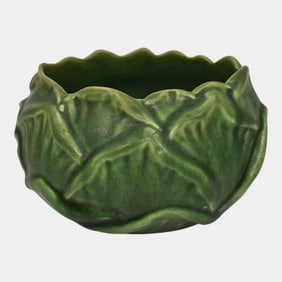 Hampshire Early 1900s Art Pottery Matte Green Artichoke Vase