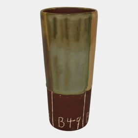 Harding Black 1962 Vintage Pottery Experimental Glaze Test Trial Vase