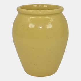 Niloak Vintage Hand Made Art Pottery Yellow Ceramic Vase