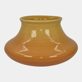 North Dakota School of Mines UND Vintage Art Deco Pottery Orange Vase