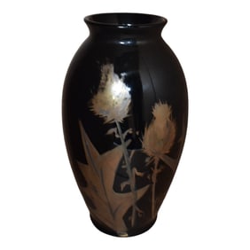 Roseville Pauleo 1914 Vintage Pottery Gold Thistle Ceramic Vase