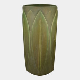 Roseville Early Velmoss 1916 Vintage Pottery Matte Green Umbrella Stand 754-21