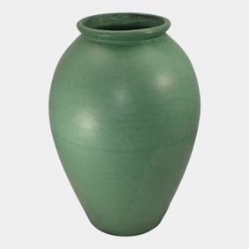 Catalina California 1930s Vintage Pottery Matte Green Floor Vase