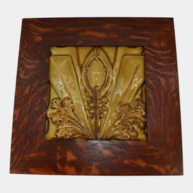 Motawi Tileworks Pottery Yellow Archer Framed Ceramic Tile