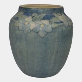 Newcomb College 1911 Vintage Arts and Crafts Pottery Blue Vase Littlejohn