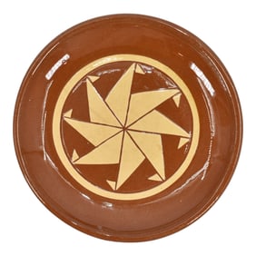 Pine Ridge Sioux Dakota Native American Pottery Hand Made Ceramic Plate Cottier