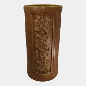 Red Wing Brush Ware 1930s Vintage Pottery Brown Stoneware Umbrella Stand 104