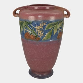 Roseville Baneda Pink 1932 Art Deco Pottery Vase 599-12