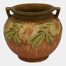 Roseville Dahlrose 1928 Pottery Jardiniere Planter 614-4