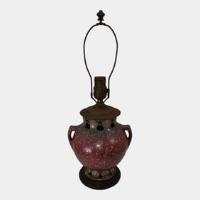 Roseville Ferella Red 1930 Vintage Arts And Crafts Pottery Ceramic Lamp 509-8