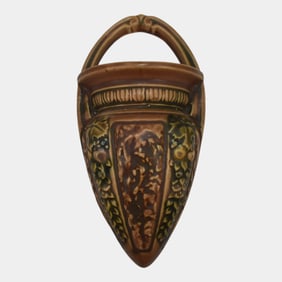 Roseville Florentine I 1920 Arts And Crafts Pottery Brown Wall Pocket 1238-8