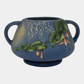 Roseville Fuchsia Blue 1938 Art Pottery Vase 346-4