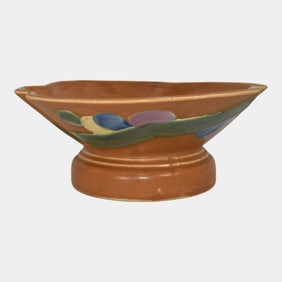 Roseville Futura Tan 1928 Art Deco Pottery Balloons Bowl Vase 187-8