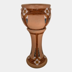 Roseville Mostique Tan 1916 Vintage Pottery Ceramic Jardiniere Pedestal 622-10