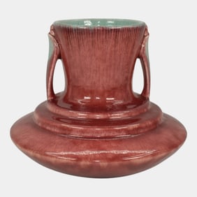 Roseville Orian Red 1935 Vintage Art Deco Pottery Ceramic Vase 737-7