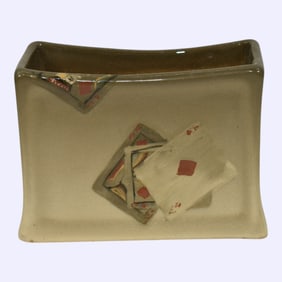 Roseville Rozane 1900s Pottery Playing Cards Vase