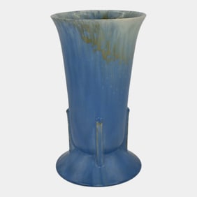 Roseville Tourmaline Futura Blue Art Deco Pottery Vase 429-9