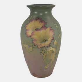 Weller Hudson 1920s Pottery Hand Painted Vase Timberlake