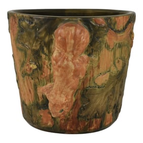 Weller Woodcraft 1920s Vintage Art Pottery Climbing Squirrel Ceramic Jardiniere