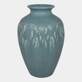 Rookwood 1940 Pottery Blue Ceramic Flower Vase 2591
