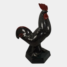 Editions Etling Marcel Guillard Pottery Rooster Statue