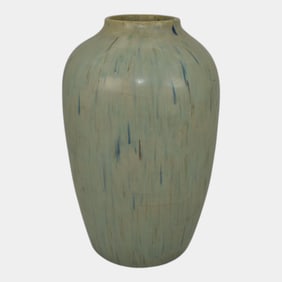 Brownie Ware Detroit Mich.  Studio Art Pottery Green Speckled Vase