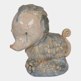 Russell Aitken Art Pottery Molded Stylized Possum Figurine