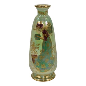 Crown Devon Lustrine Stoke On Trent England Pottery Fairy Land Vase