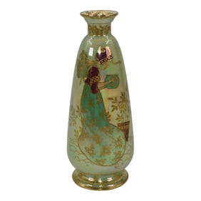 Crown Devon Lustrine Stoke On Trent England Vintage Art Pottery Fairy Vase