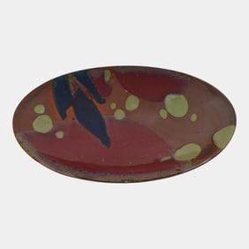 Dartington English Studio Art Pottery Red Ceramic Center Bowl