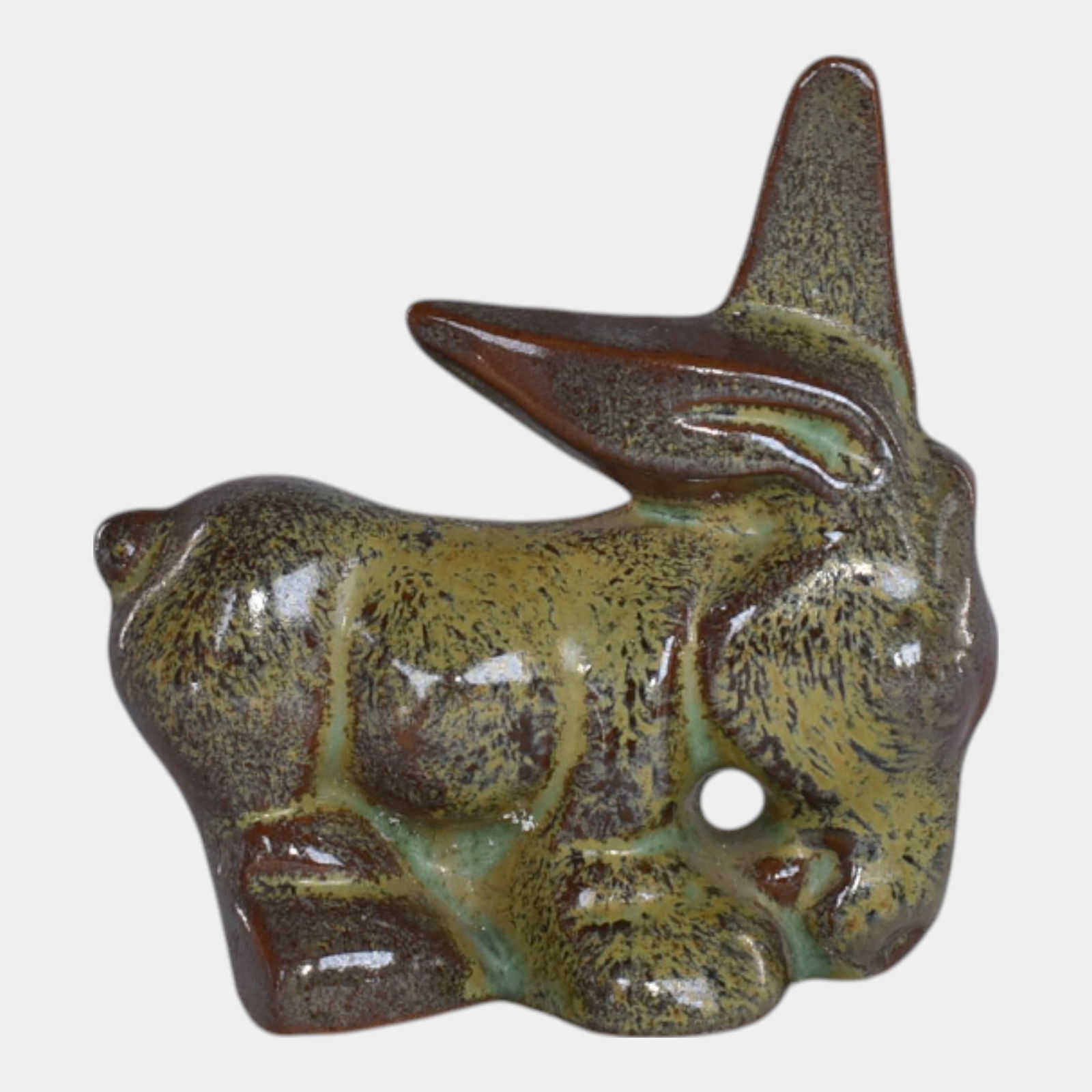 Frankoma 1940s Vintage Pottery Green Brown Donkey Figurine (1 of 6)