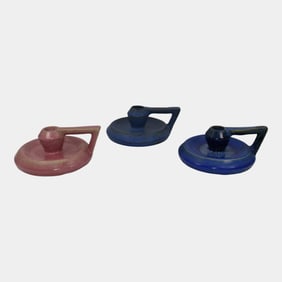 Fulper Art Pottery Blue And Pink Chambersticks