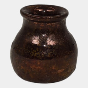 Pewabic Art Pottery Red Iridescent Ceramic Mini Vase