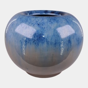 Fulper Arts And Crafts Pottery Blue Flambe Glaze Ceramic Vase 61