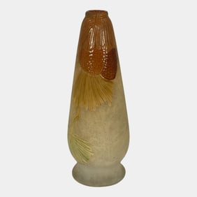 Roseville Rozane Woodland 1900s Pottery Ceramic Pine Cone Vase