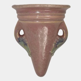 Roseville Tuscany Pink 1927 Vintage Art Deco Pottery Ceramic Wall Pocket 1254-7