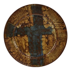 Studio Art Pottery Hand Made Abstract Stoneware Charger Plate
