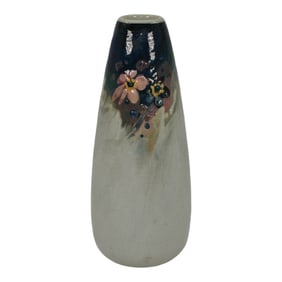 Weller Eocean Art Pottery Hand Painted Floral Gray Blue Vase