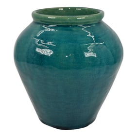 Pewabic Student E. Patton 1938 Vintage Art Pottery Blue Green Ceramic Vase 2
