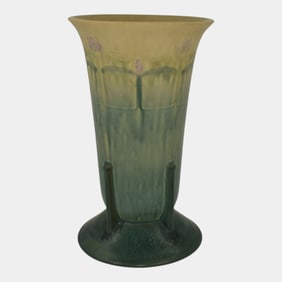Roseville Futura 1928 Vintage Art Deco Pottery Purple Crocus Ceramic Vase 429-9