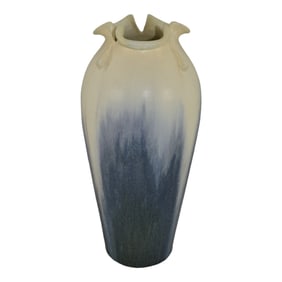 Ephraim Faience 2004 Pottery Wild Morning Glory Vase 409