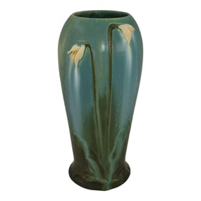 Ephraim Faience 2005 Hand Made Pottery Olympia Lily Ceramic Vase 508