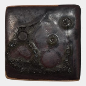 Pewabic Detroit Art Pottery Purple Lava Glaze Test Tile