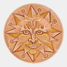 Christopher Inglis Stebly For Shearwater Pottery Peach Yellow Sun Bowl 17